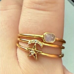 Moon Sun Star Ring Set